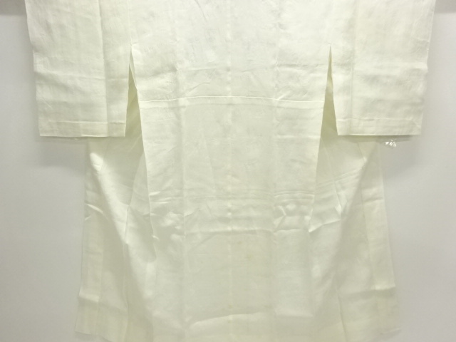 アンティーク　本麻透かし織　流水に花模様長襦袢